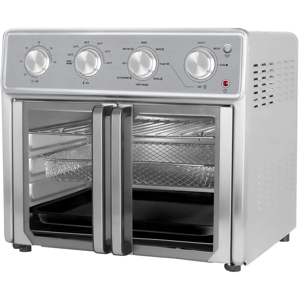 Air Fryer Oven, 26 Quart 9-in-1 Countertop Toaster Oven and Air Fryer Combo 7 Easy-to-Clean Accessories, 1700W, Stainless Steel 3