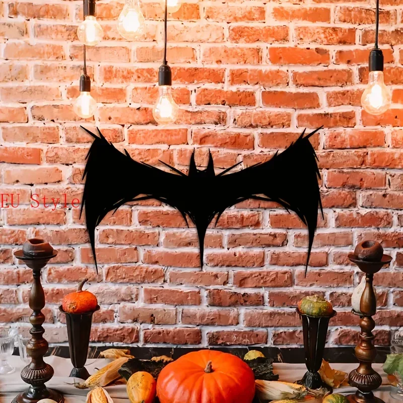 

1pc Halloween Metal Black Bat Wall Hanging Art Decor, Halloween Party Home Decoration, Festive Atmosphere Decoration,room Decor