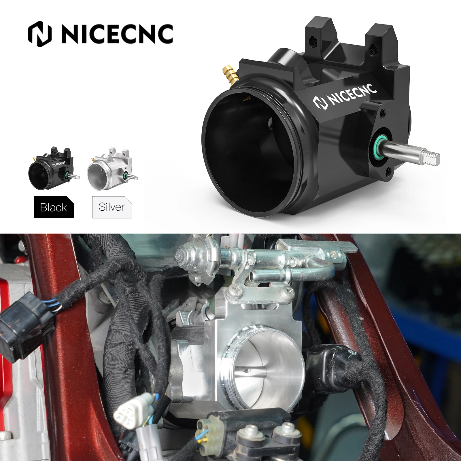 ForYamahaRaptor700ThrottleBodyKit55MMATVAluminum1S31375011