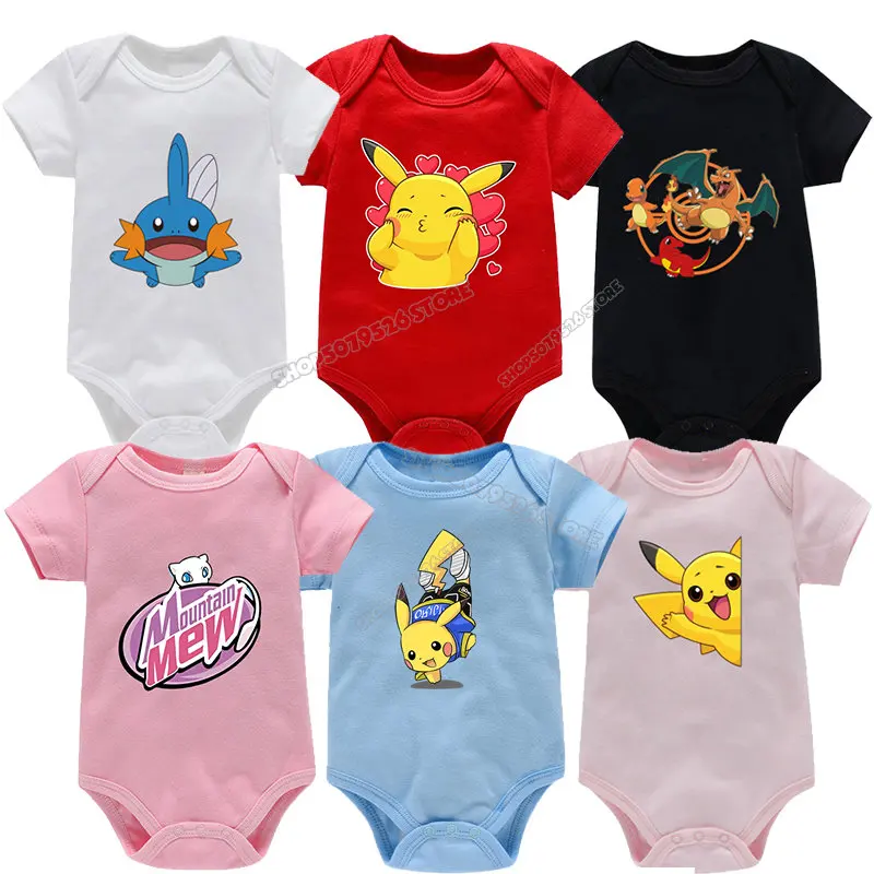 Pokemon Baby Clothes Pikachu Infant Bodysuit Newborn Jumpsuit Infant