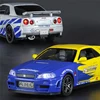 1:32 NISSAN Skyline Ares GTR R34 Alloy Sport Car Model Diecast & Toy Racing Vehicles Car Model Simulation Sound Light Kids Gifts 3