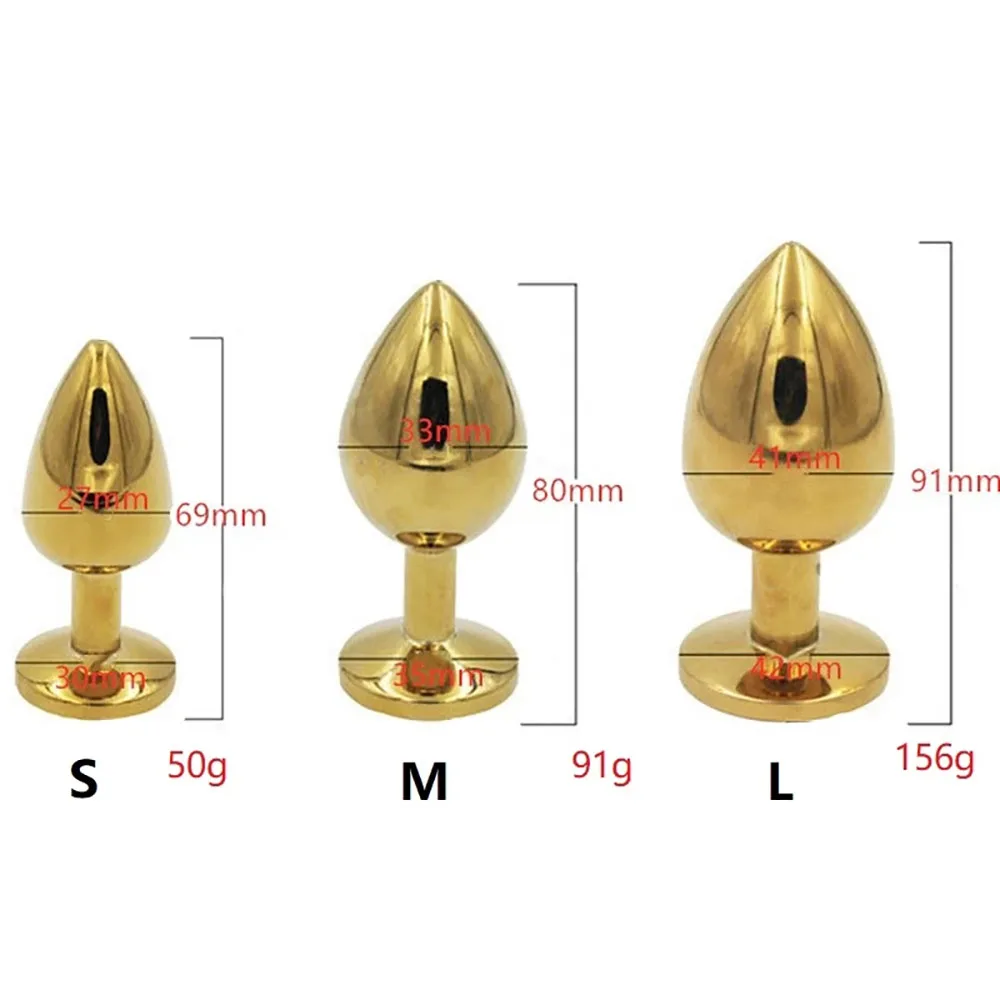 3PCS a Set Diamond Anal Butt Plug Metal Round Anal Plug with Diamond Anal Butt Training Plugs For Women Men Couple Adult Sex toy — view 2