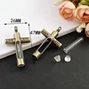 5X Tube/Heart/Cross/Lantern Glass Vial Locket Copper Container Write On Rice Art Bottles Lucky Perfume Oil Wishing Bottles Gift 5