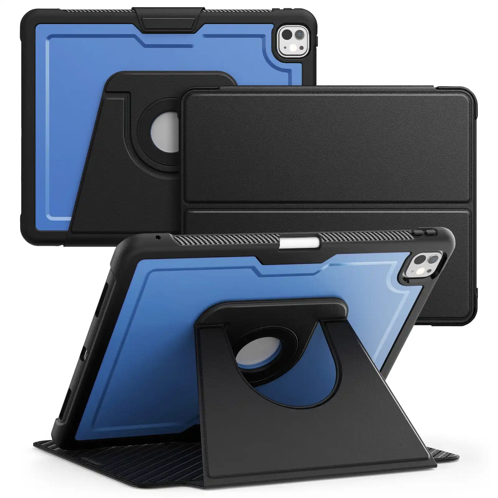 Premium Shockproof Leather Case with MagSafe and 360° Adjustable Stand, Business Flip Cover
