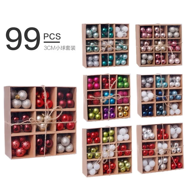 

Christmas Decorations 3cm/99pcs Christmas Ball Set Gift Box Home Decoration Christmas Tree Pendant Pendant Home Accessories