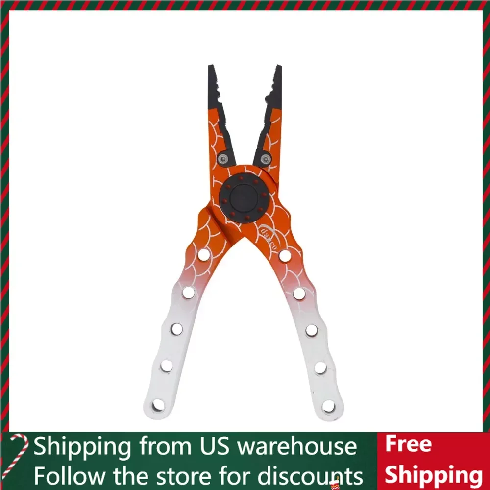 

Red and white aluminum fishing pliers, T6-6061 aviation grade aluminum structure, light weight, reliable performance