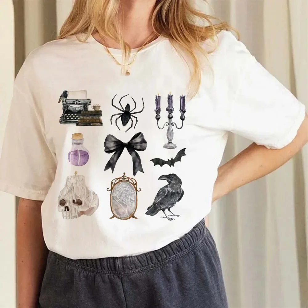 

Retro Trend 90s Casual Fashion O-Neck Women's Pattern T-Shirt Clothing Printed Short Sleeved Halloween T-Shirt Women's Clothing