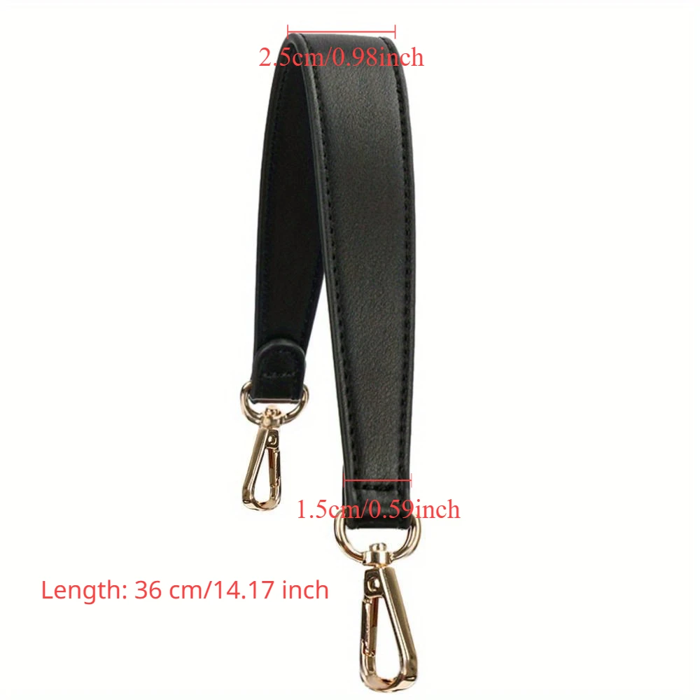 Artificial Leather Bag Strap Handbags Handles For Handbag Short Bag Strap Purse Strap Golden Buckle Replacement Bag Belt