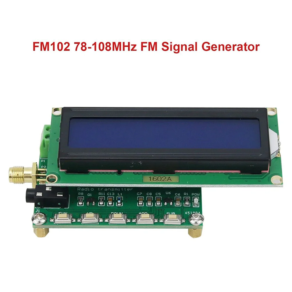 

FM102 78-108MHz FM Signal Generator Small FM Stereo Transmitter RF Signal Source 57x 45 X 20mm Instrument Calibration