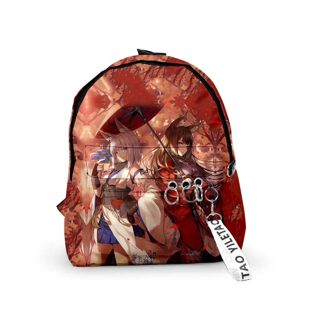

Classic Azur Lane Notebook Backpacks Boys/Girls pupil School Bags 3D Print Keychains Oxford Waterproof Cute Small Backpacks