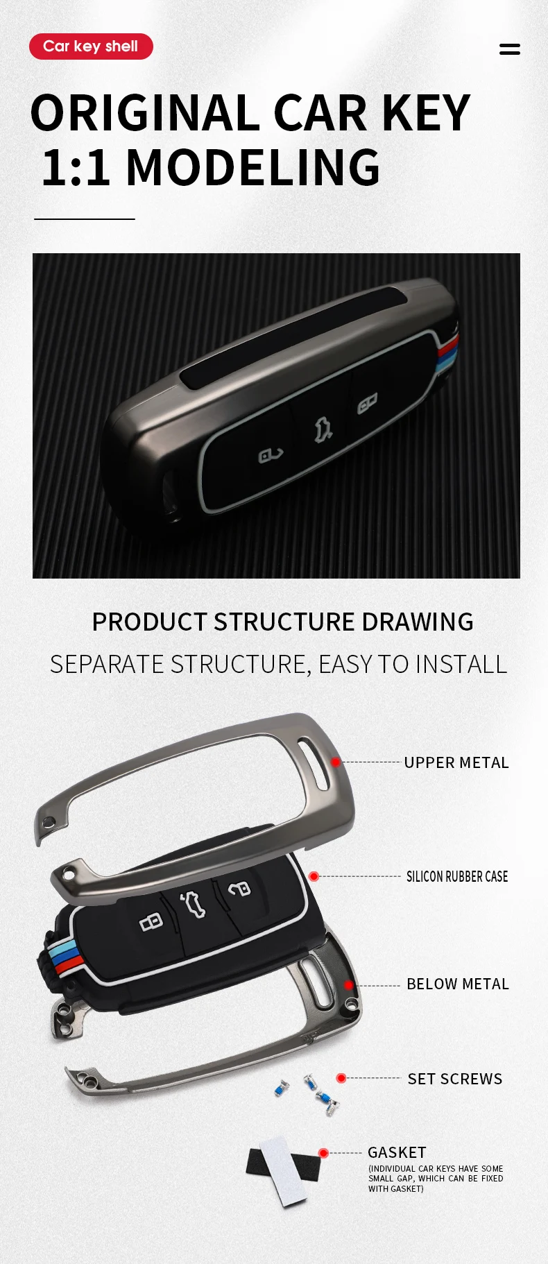 Cover per portachiavi a distanza per auto in lega per Geely Atlas Boyue NL3 EX7 Emgrand X7 muslimah SUV GT GC9 accessori per Fob a conchiglia protetti - S745b3e4dd4ec41b8853478b304ee3464O