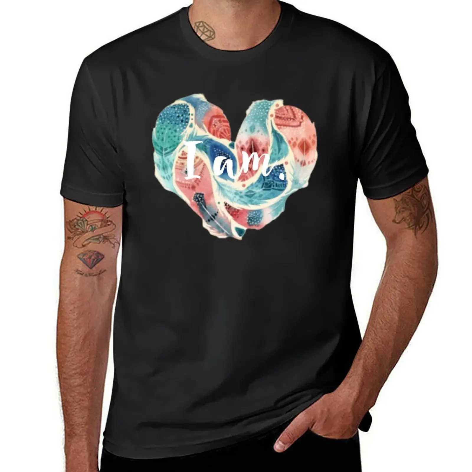 I am with heart T-Shirt heavyweights customs men clothings