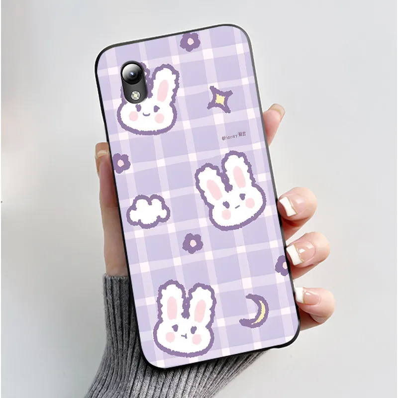 Luxury Cute Love Rabbit Cartoon Black Silicone Shockproof Case