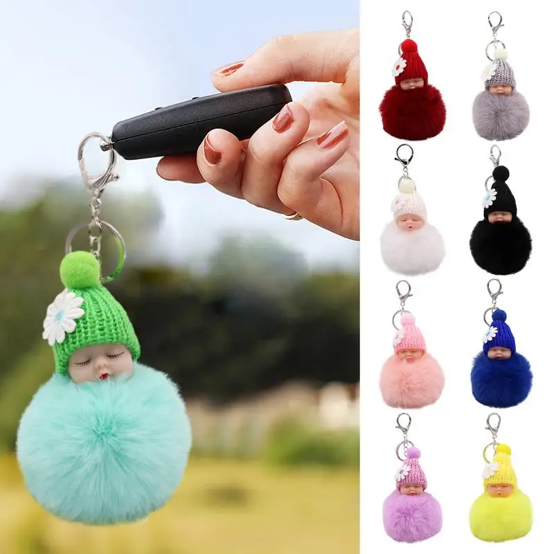 

Key Chain Sleeping Doll Plush Toy Baby Keychain Cute Fluffy Plush Doll Keychains Women Girl Bags Keyrings Cars Key Ring Gifts