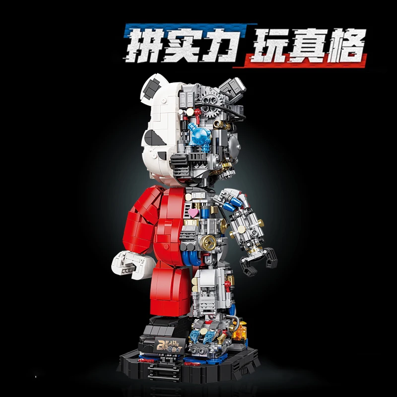 

High-Tech Half Clear Version Mechanical Bear Model Home Decor Collection Fashion Ornaments Building Blocks Bricks Kid Toys Gifts