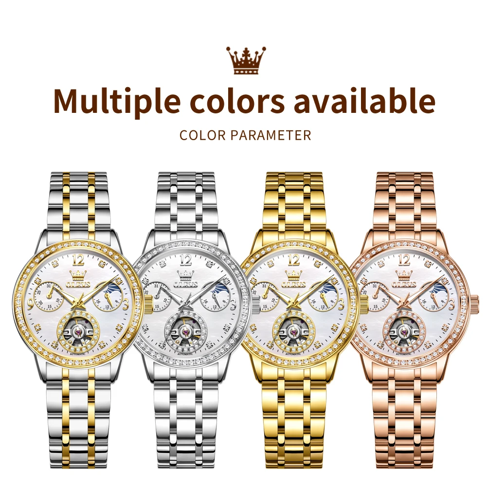 olevs 6750 elegance women automatic mechanical movement watch diamond bezel exquisite dial night light function watch for women OLEVS 6750 Elegance Women Automatic Mechanical Movement Watch Diamond Bezel Exquisite Dial Night Light Function Watch For Women 6