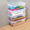 2Pcs Transparent Dustproof Waterproof PP Plastic Pencil Organizer Portable Stationery Storage Box for Students & Office Workers 1