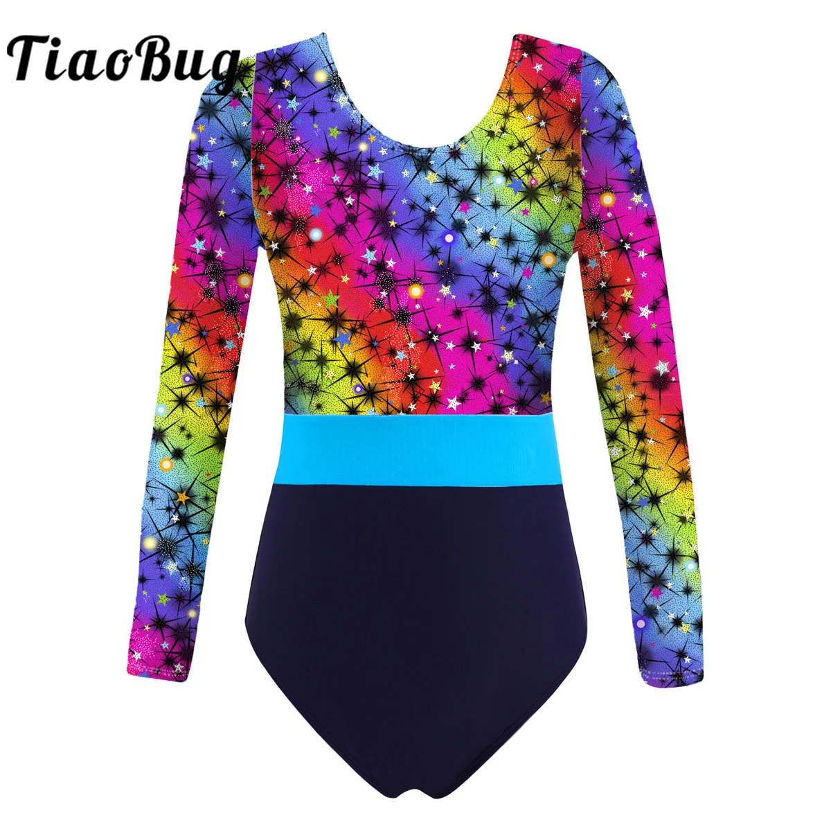 Colorful Print Ballet Gymnastics Leotard Bodysuit Jumpsuit Costume Kids Girls Long Sleeve Figure Skating Dance Athletic Outfits girl dance costume children costumes ice skating costume