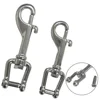 Marine 316 Stainless Steel Swivel Shackle Eye Bolt Snap Hook Scuba Diving Clip Swivel Snap Hook Metal Heavy Duty 1