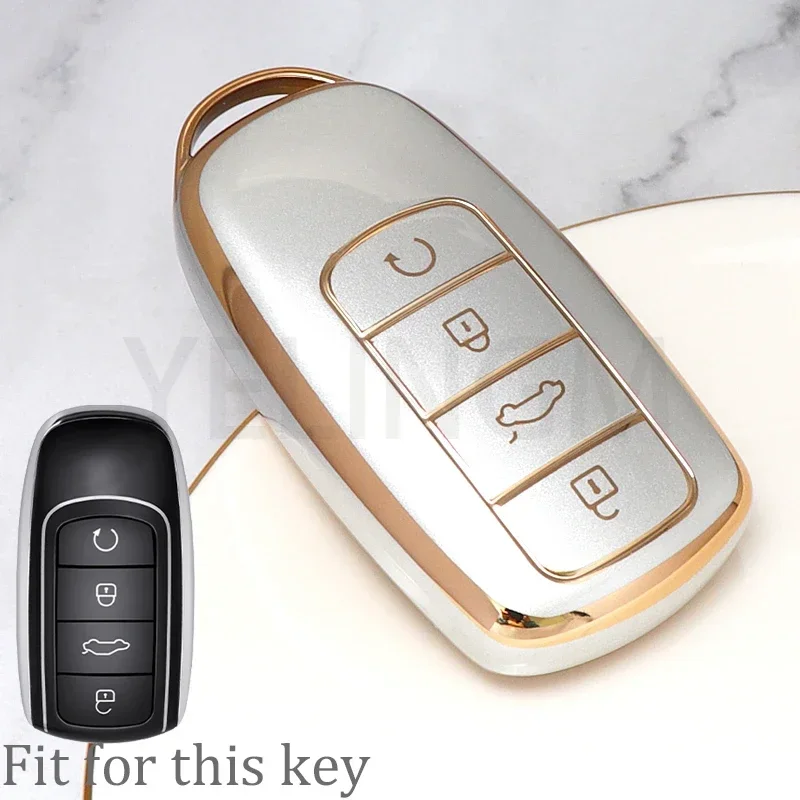 Premium 4-Button TPU Car Key Case Holder and Keychain Accessory