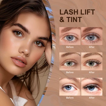 Lash Lift and Tint Kit Semi-permanent Brow Professional Brow Lamination Eyelash Lifting Perming Lashes Dye Eyelash Eyebrow Makeu 5