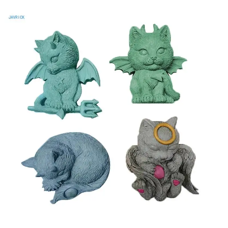 Little Monsters Cat Silicone Molds Table Ornament Mould DIY Crafts Plasters Mold