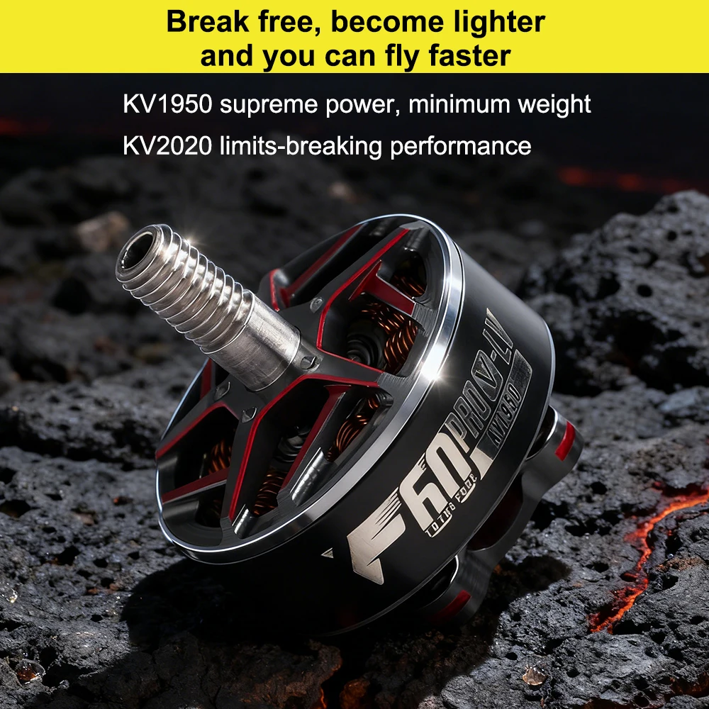 Détail du rotor et des aimants du moteur T-Motor F60 PRO V-LV 1950KV pour course FPV, finition soignée.