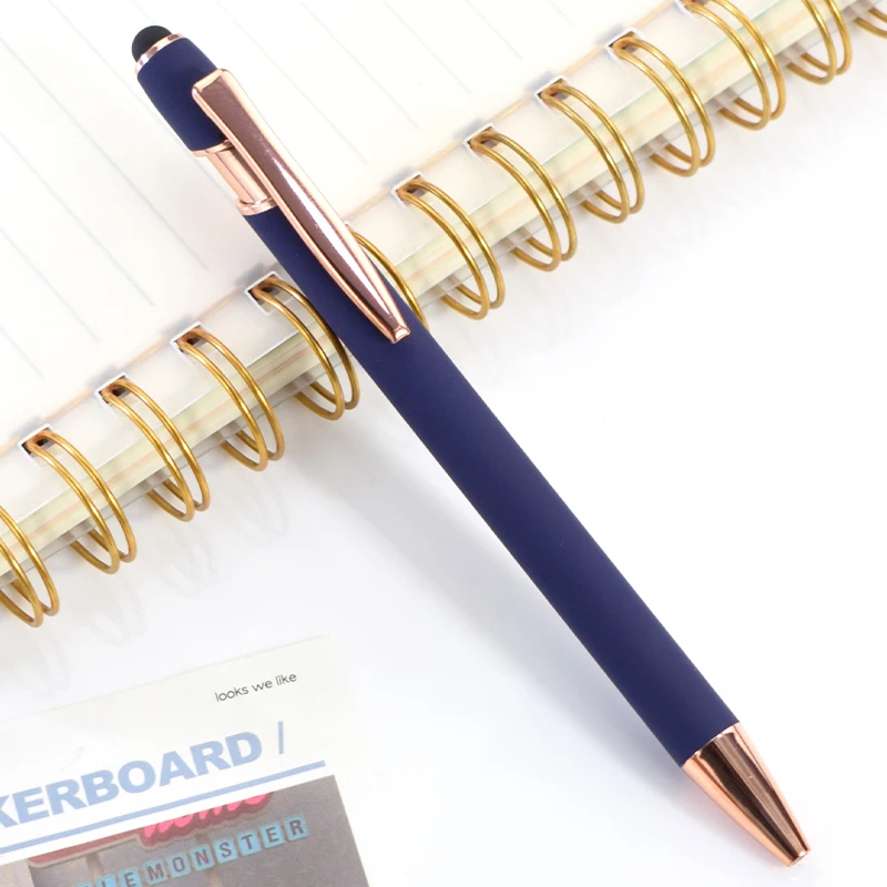 15 Penne A Sfera 2 In 1 Con Stilo Touchscreen - Punta 1,0 Mm Inchiostro Nero, Corpo Metallico, Retrattili - Per Tablet, Smartphone, Ufficio, Regalo