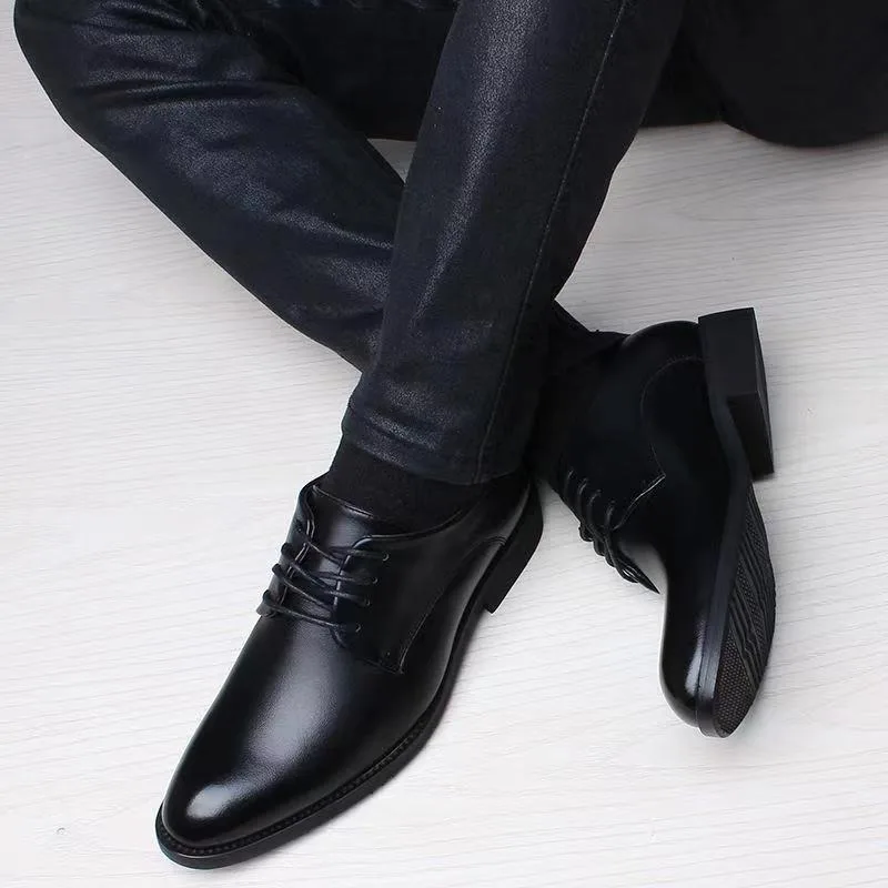 Casual Shoes Spring Autumn British Business Formal Leather Men Heightening Single Suit