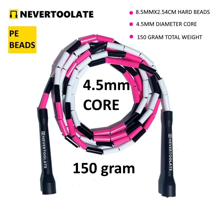 NEVERTOOLATE HARD BEADS Freestyle jump skip rope beaded skipping fitness crossfit manba elevate chris no logo factory 6