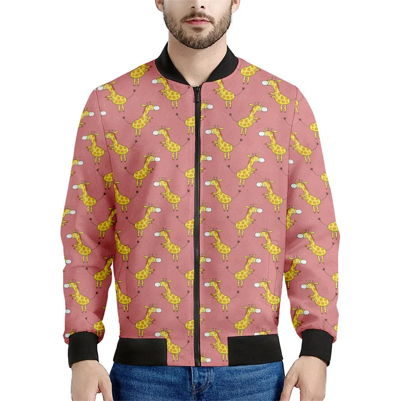 thumbnail image 1 of Chaqueta con estampado 3D de jirafa y dibujos animados para hombre, sudadera holgada, chaqueta informal con cremallera para niño, ropa de calle, abrigo, 1 of 5