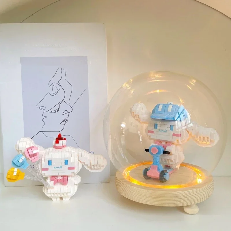 Sanrio Building Block Unicorn Hot Air Balloon Moon Cinnamoroll Model Kawaii Assembled Children's Toy Christmas Birthday Gift 3