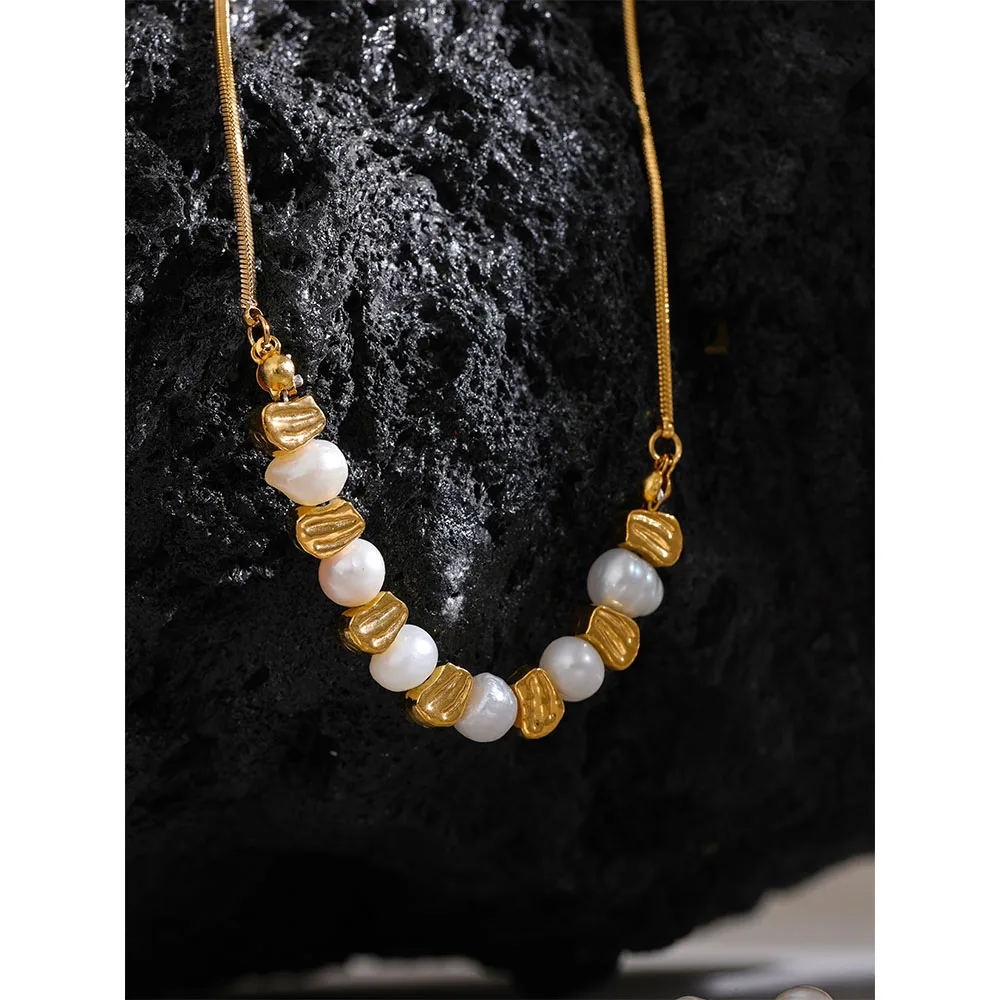 Yhpup Pearl Chain Necklace Bracelet Bangle