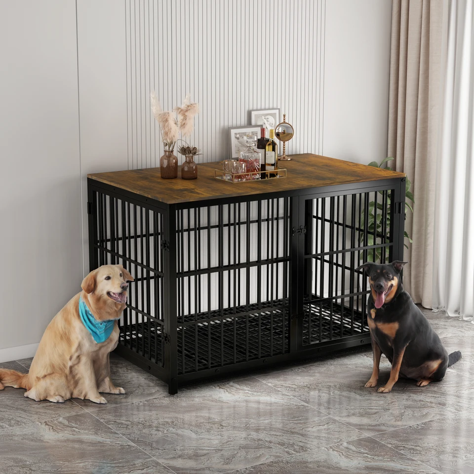 Extra Large Wooden Dog Cage with Table Tray