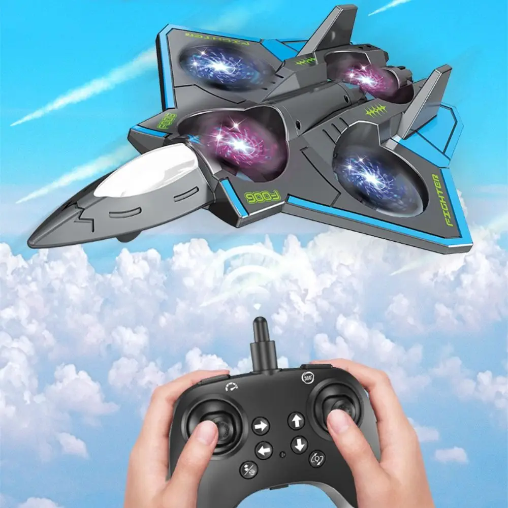 Avion télécommandé 2.4G avec lumières, stabilisation, décollage auto