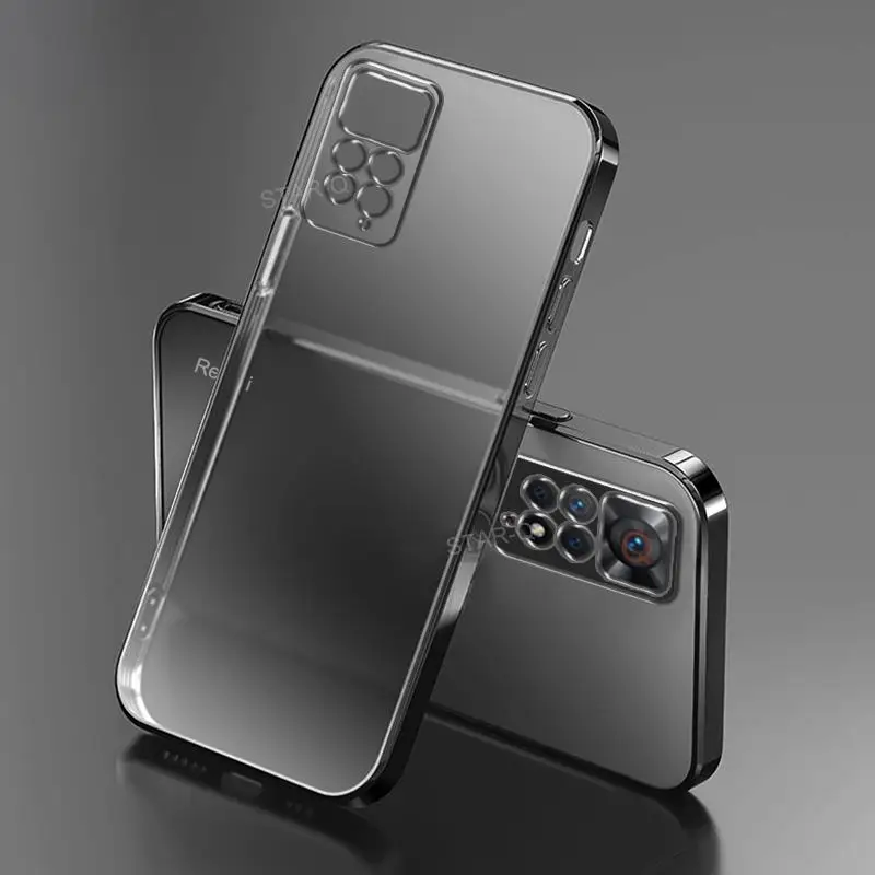 Custodia trasparente di placcatura di lusso per Xiaomi Redmi Note 11 10 Pro Plus 9 8 4g 11pro 5g Cover in silicone trasparente su Note11 S 11s Note10_voghion.com