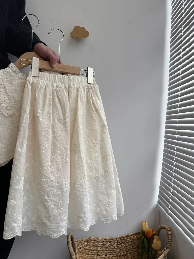 MILANCEL New Summer Kids Clothes Set Infant Cute Lace Sleeveless Vest +Skirt Girls Embroidered Flowers Outfit - Image 3