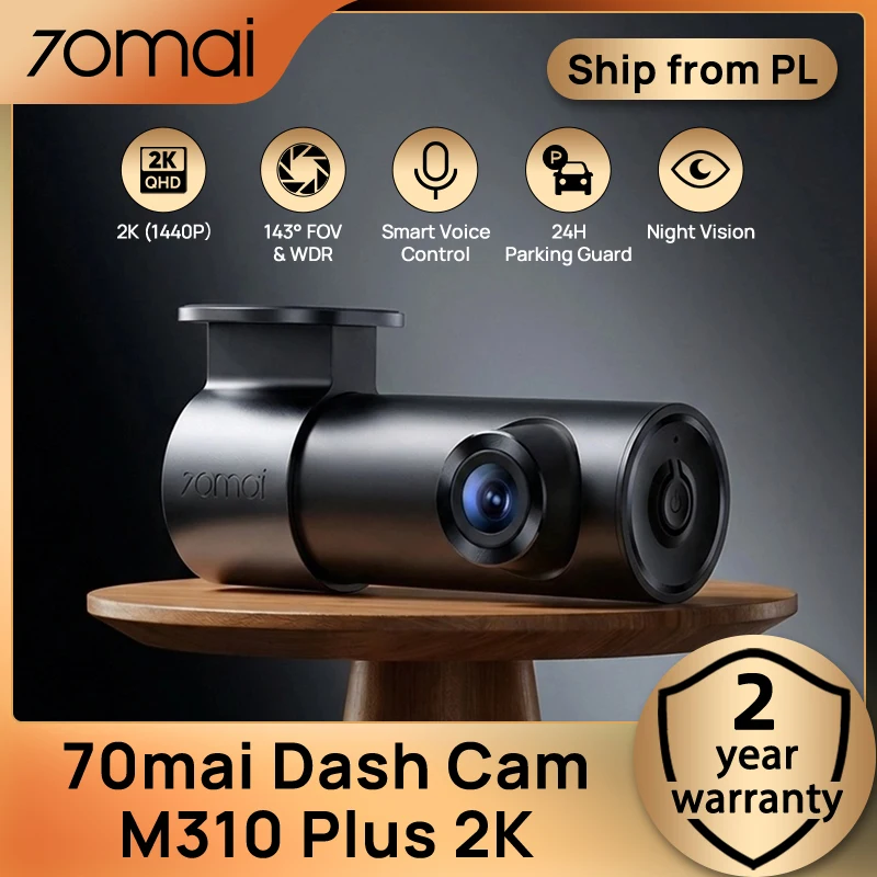 Kamera samochodowa 70mai Dash Cam M310 Plus 2K z Polski za $31.83 / ~119zł