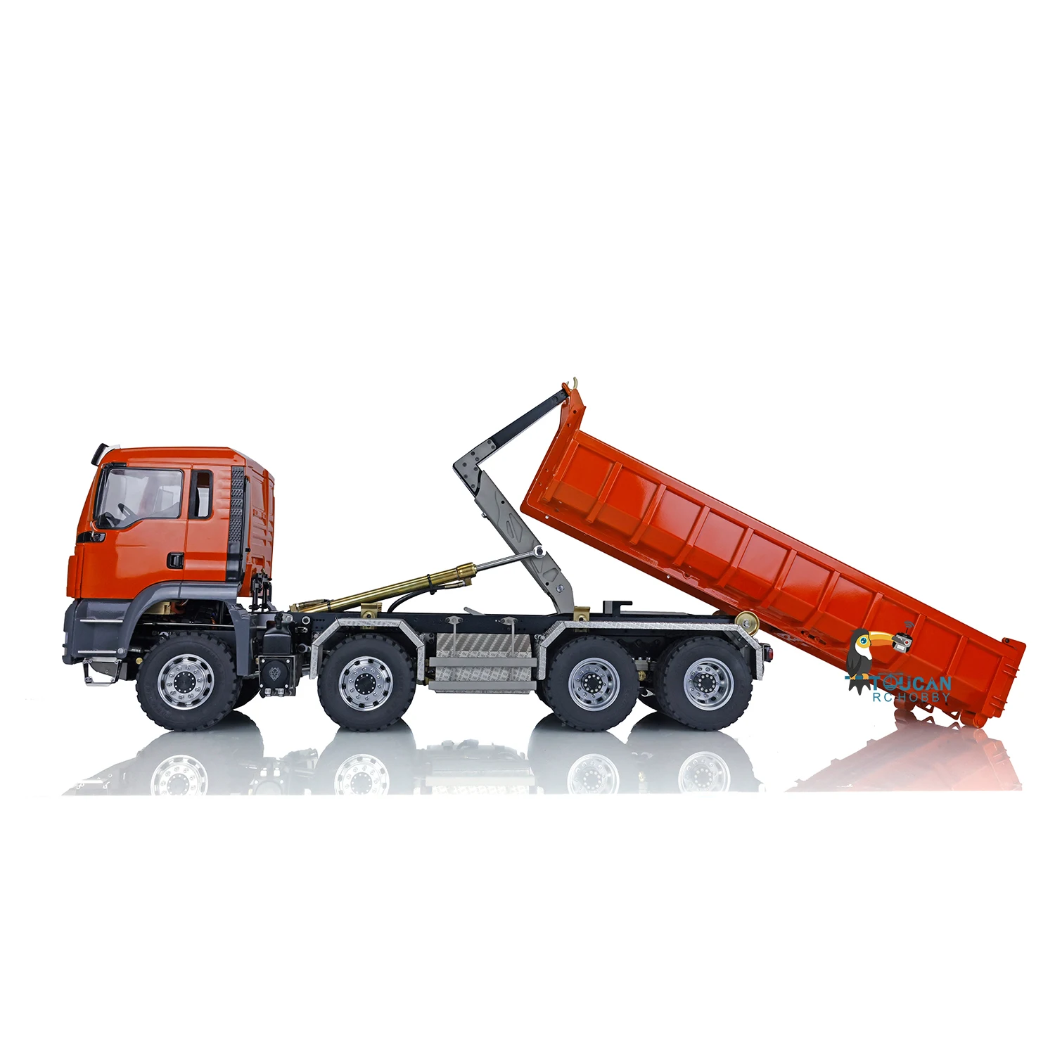 LESU Metal 1/14 Man Tgs 8*8 Hydraulic Remote Control Dumper Truck RC Roll On/Off Tipper Painted DIY Model Toys Thzh0477 6