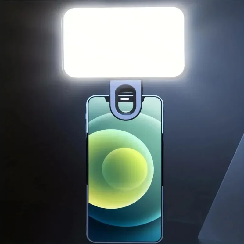 Portable LED Selfie Light Adjustable Brightness Clip-On Phone Camera Rechargeable Fill Light Mobile Phones Computers