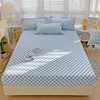 Plaid Fitted Sheet Simple Style Single/Queen/King Bedroom Home Bed Sheet Mattress Cover Pad Bedsheet ( Pillowcase Can Order ) 2