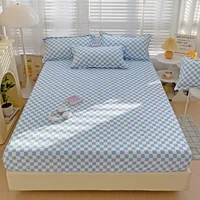 Plaid Fitted Sheet Simple Style Single/Queen/King Bedroom Home Bed Sheet Mattress Cover Pad Bedsheet ( Pillowcase Can Order ) 2