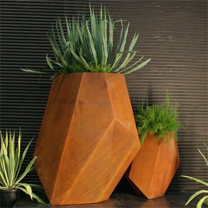 corten steel planter outdoor corten steel plant pots flower planter pot plant