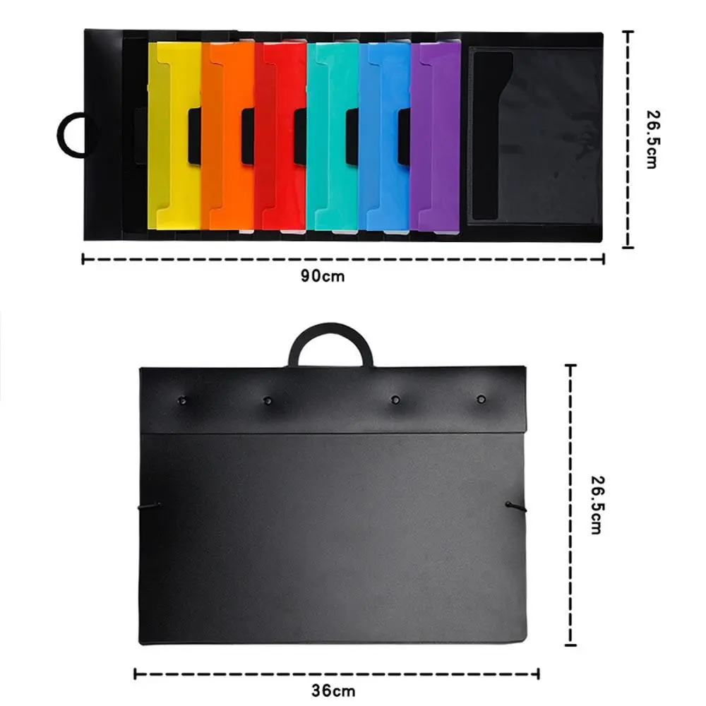 Large Capacity Test Paper Filing Cabinet Pockets Hanging File Folders Expandable Accordian Pockets Rainbow File Organizer images - 6