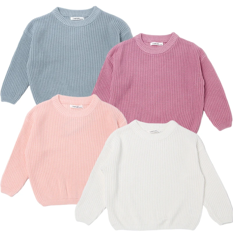 1-7Y Autumn Baby Boys Girls Clothes Baby Sweater Toddler Knit Sweater Newborn Knitwear Long Sleeve Cotton Pullover Tops