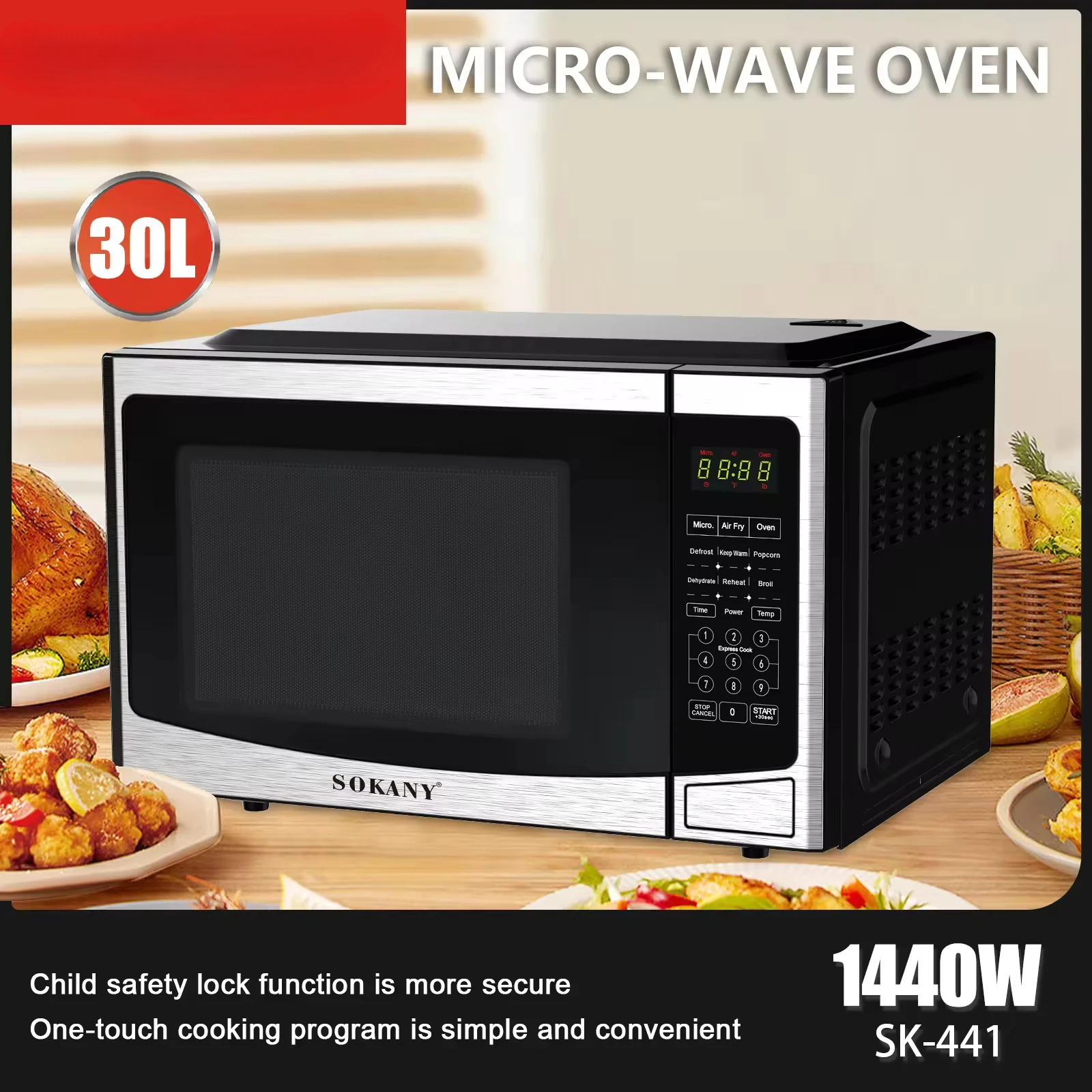 441 Factory Hot Sale Smart Microwave Oven Small Appliances 50.3x39.7x29.2cm 2
