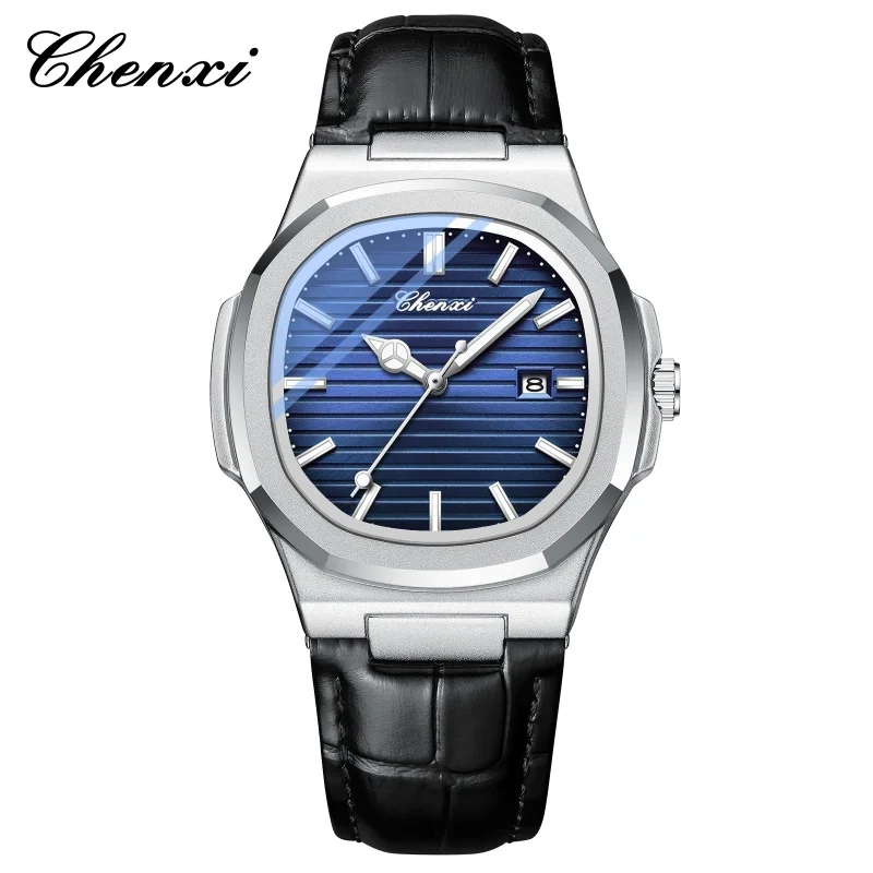 

CHENXI 8222 Quartz Watch Top Brand Business Minimalist Fashion Luxury Leather Strap Date for Men Waterproof Wristwatches Gifts