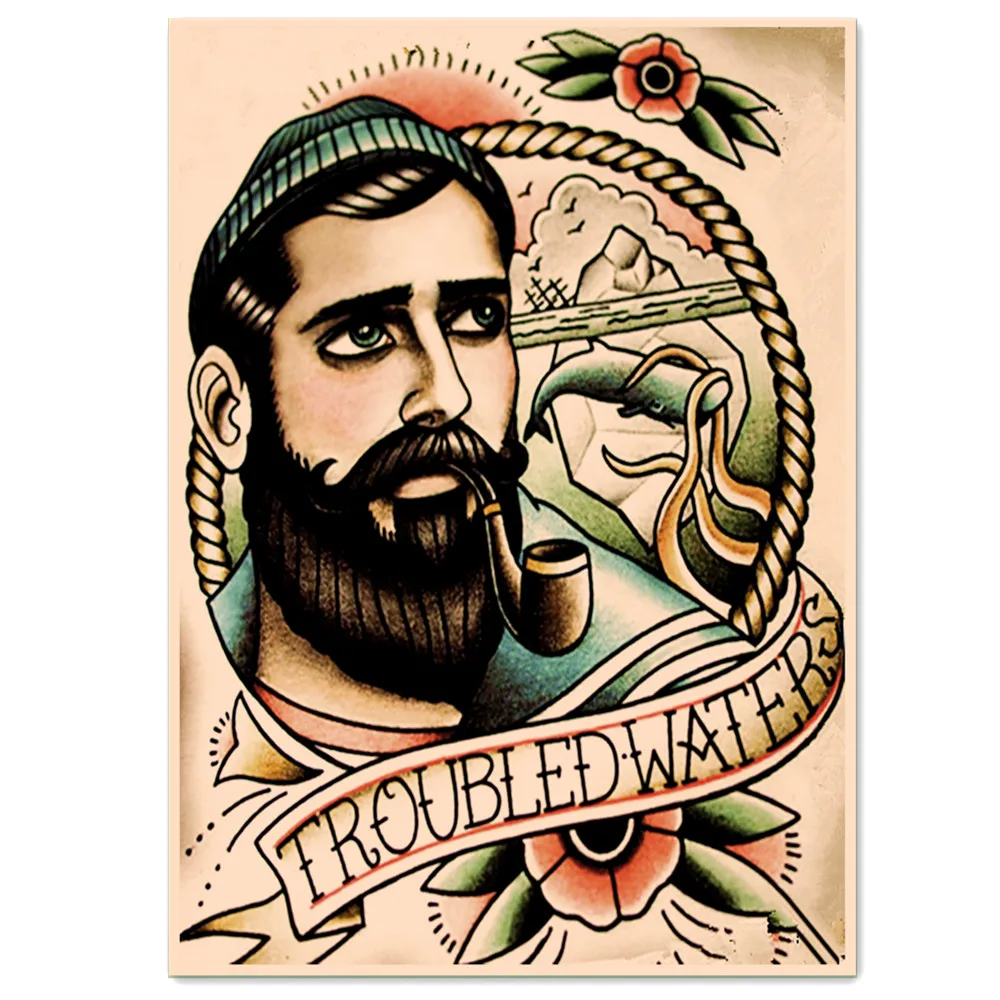 

Настенная Татуировка в виде тропических вод, ВИНТАЖНАЯ фотография, картина для спальни, гостиной, Декор