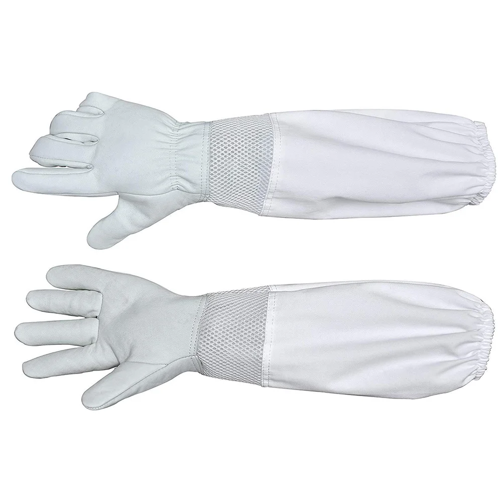 1 Pair Beekeeping Gloves Premium Goatskin Beekeeper's Glove Long Protective Gloves Size XL