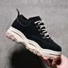 Frosted Leather New Men's Shoes Thick-soled Comfortable Student Sports Shoes Lace-up Sneakers Fashion Short Boots Luxury Shoes 1